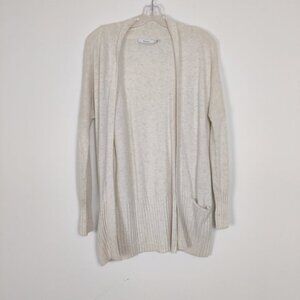 Talula Womens Open Front Cardigan in Ivory Size XS Cashmere Angora